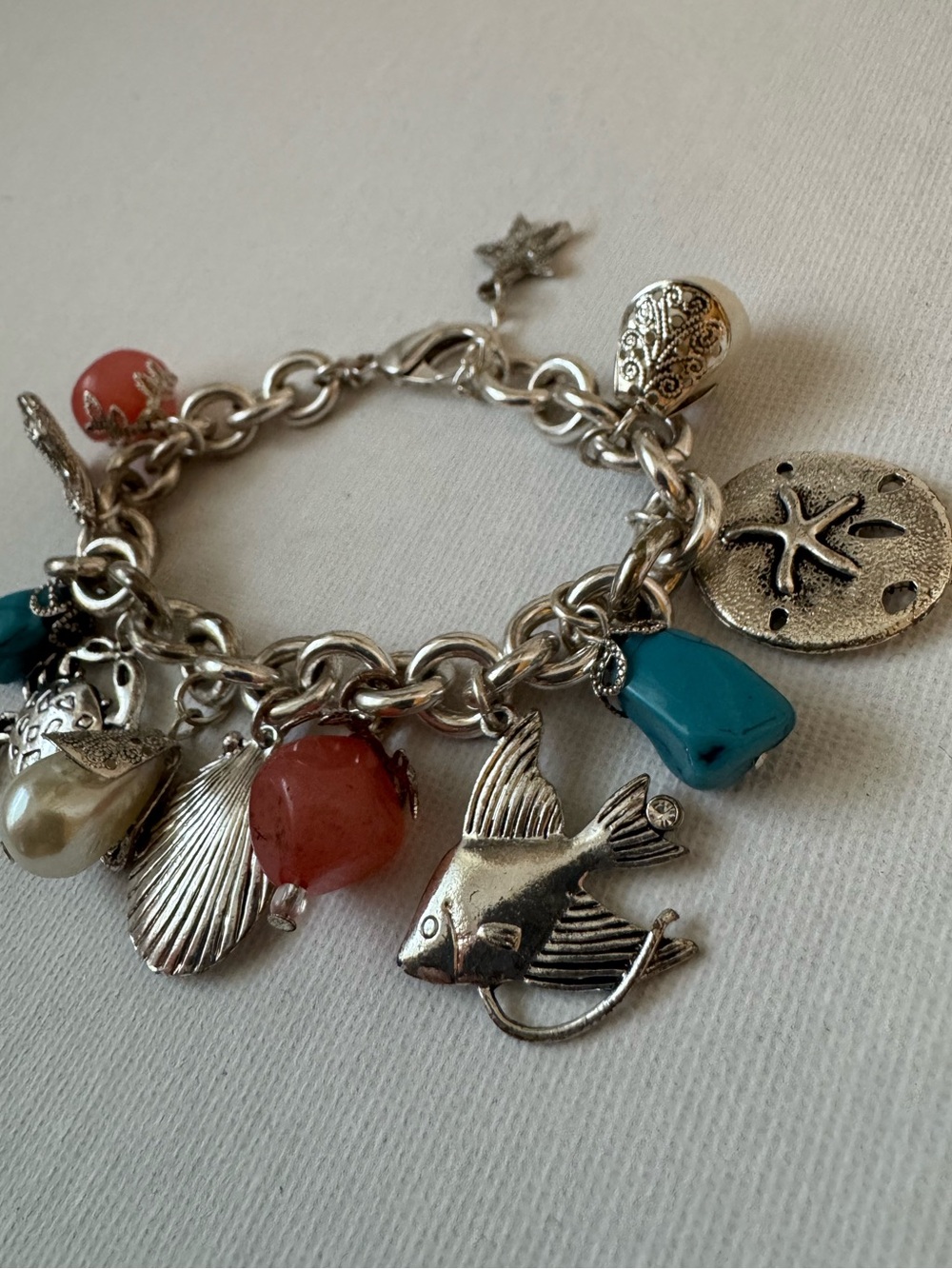 Vintage Avon Silver Nautical Ocean Charm Bracelet SP